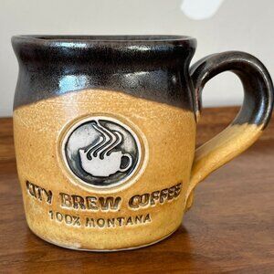 Cold Mountain Pottery "City Brew Coffee Mug 100% Montana" Billings 2004 Handmade